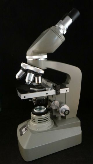Vintage Bristoline 2002 Binocular Microscope In Wood Case.