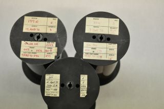 3 - (three) Large Spools (6 " W X 9 3/4 " H) Of Aerial Film Photographed In The 70s.