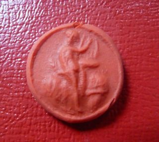 Ancient Greek bronze seal ring bezel intaglio Silenos playing lyre 5th - 4thc BC. 2