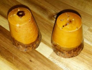Vintage wooden native American Indian Motif Salt and Pepper Shakers 3