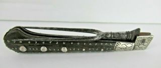 antique MUSEUM QUALITY traveling 2 PRONGED FOLDING FORK with SILVER DECORATIONS 2