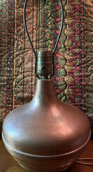 Vintage Craftsman Copper Table Lamp With Orginal Wiring