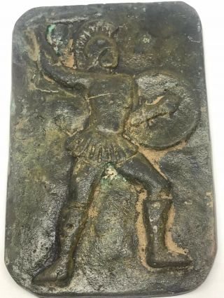 Circa 200 - 300 Ad Ancient Roman Bronze Plaque Of A Gladiator Figure European