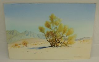 Vtg 1974 Signed William Bartko Watercolor Painting California Desert