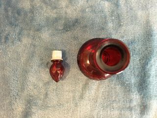 Avon Collectible Red Glass ' Somewhere ' Cologne Bottle Decanter w/Stopper (Empty) 3