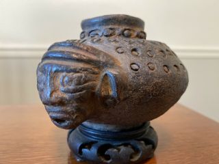Ancient Pre - Columbian Mayan Inca Aztec Pottery Vessel - Authentic Artifact
