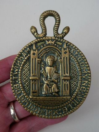 ANTIQUE 17th CENTURY St DOMINIC BRASS PILGRIM BADGE BILLY & CHARLEY FORGERY FAKE 2