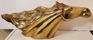 Large Heavy Vintage Solid Brass Horse Head Bust Figure Art Deco 9,  Lbs