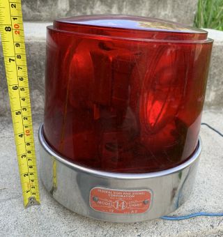 Vintage Federal Sign and Signal Corp Twin Beacon Red Emergency Light 3