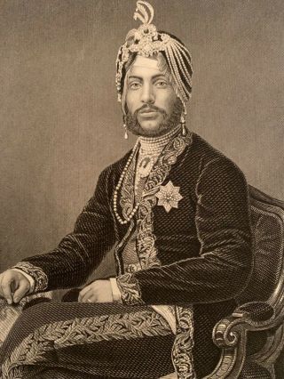Antique Print Circa 1860’s Duleep Singh Punjab Sikh