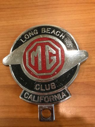 Vintage Mg Car Club Badge Long Beach Calif