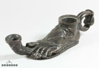 Antique Roman Grand Tour Bronze Foot Oil Lamp