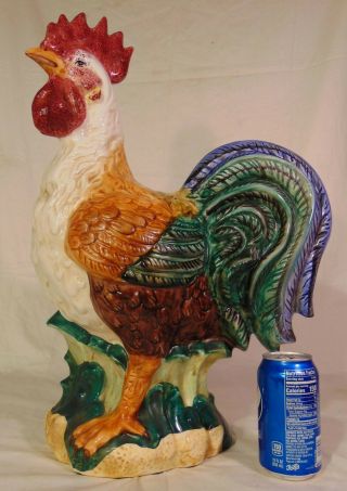 Large Ceramic Rooster Chicken Figurine Ceramic Italy 22 "