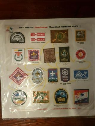 18th World Jamboree Mondial Holland 1995 Badges Set 1920 - 1995,  Limited Edition