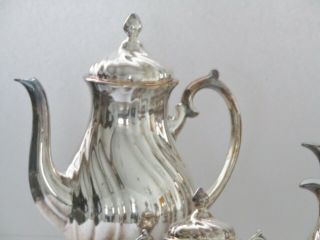 7 Pc.  Vintage WMF German Judendstil Silver Plate over Porcelain Coffee & Tea Set 3