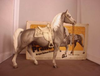 Vintage Breyer 110 Western Prancing Horse In Smoke Chalky In Picture Box