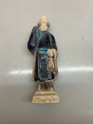 Ancient Chinese Ming Dynasty Ca.  1368 - 1644 Ad Glazed Attendant Figurine