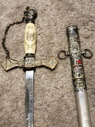 Antique Named Masonic Knights Templar Kt Ceremonial Sword - Henderson Ames Co.