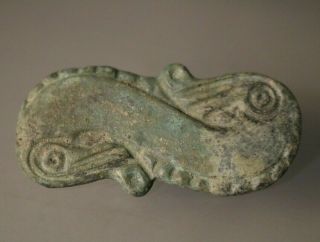 Ancient Fantastic Viking Bronze Fibula Brooch Dragons 8 - 10th Century Ad