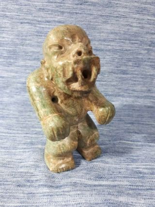 Pre - Columbian Olmec Jade Hunchback Figure From Mexico.  Ca.  400 Bc.