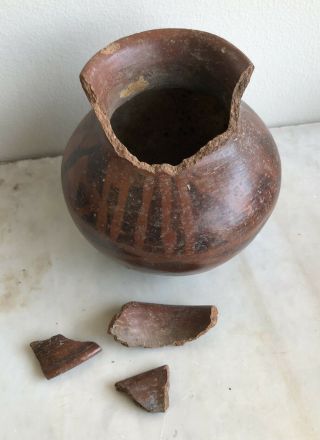 Pre Columbian Decorated Pottery Bowl Pot
