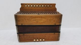 Hohner Vintage Button Box Accordion Germany 10 Treble 4 Bass