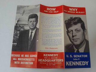 1958 Re - Elect U.  S.  Senator John F.  Kennedy Campaign Brochure 3