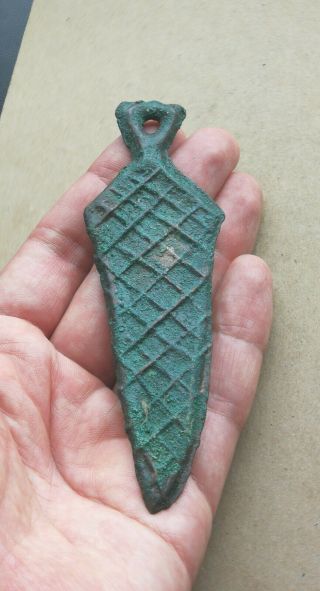 Ancient Viking Bronze Large pendant AMULET WARRIOR 