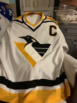 Vintage Pittsburgh Penguins Mario Lemieux Authentic Hockey Jersey Custom Size 52
