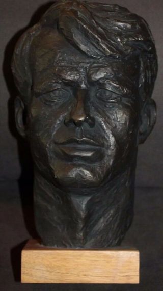 Vintage Bust Statue Robert “bobby” Kennedy Rfk Austin Prod Inc.  1968 12” Tall