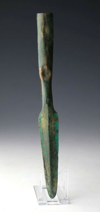 A Decorated Western Asian Socketed Bronze Spear Point,  1200 - 800 Bc