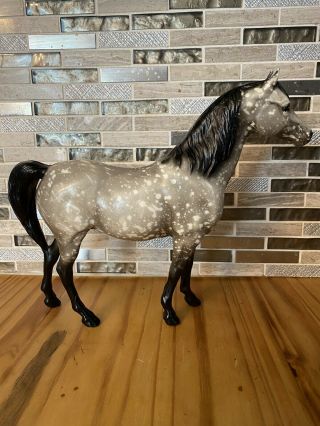 Vintage Traditional Breyer Model Horse Proud Arabian Mare Dapple Grey Black Legs