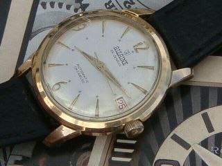 Allaine 25 Jewel 60s Mens Vintage Watch Felsa 4002 Automatic Movement Date Vguc