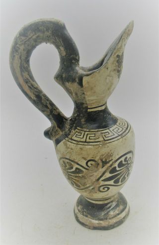 Ancient Greek Terracotta Decorated Corinthian Amphora Vessel
