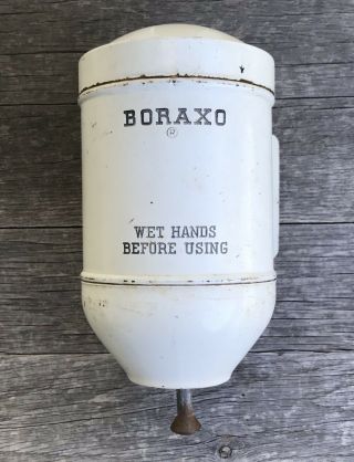 Antique Vintage Boraxo Wall Soap Dispenser Gas Station Dispenser W/ Lid
