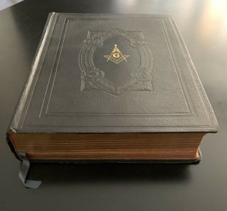 Vintage 1942 Large Masonic Presentation Bible - Red Letter Edition By Hertzel
