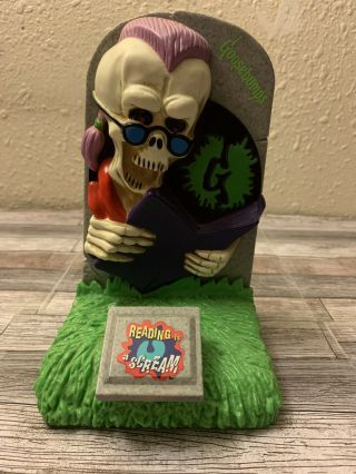 Vintage 1996 Goosebumps Bookend Curly The Skeleton Reading Is A Scream Vhtf