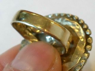 UNIQUE GIFTS,  DETECTOR FIND & POLISHED,  POST MEDIEVAL SILVERED RING WITH STONES 2