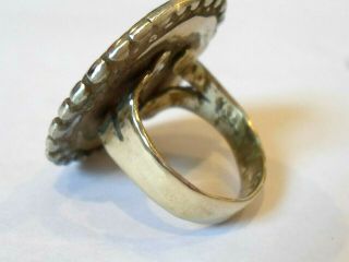 UNIQUE GIFTS,  DETECTOR FIND & POLISHED,  POST MEDIEVAL SILVERED RING WITH STONES 3