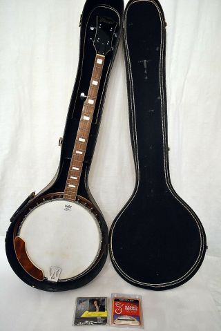Vintage Tempo 5 String Banjo - Resonator Back - Remo Head - Strings & Bridge