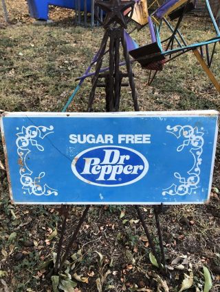 1980s Vintage Metal Sugar Dr Pepper Store Sign
