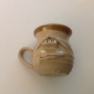 Lucky Mugly Coffee Mug Hand Thrown Pottery Funny Face