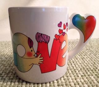 Vintage The Love Mug 1986 Coffee Cup With Heart Handle