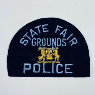 Vintage Michigan State Fair Grounds Police Felt Patch