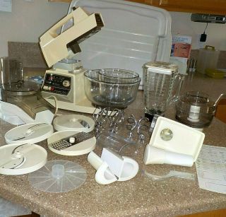 Vintage Oster Regency 10 Speed Kitchen Center Mixer Blender Grinder Cutters,