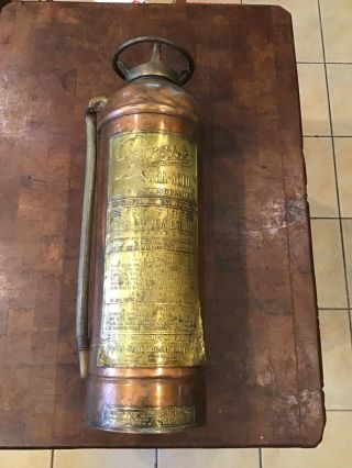 Vintage Copper Fire Extinguisher Pyrene
