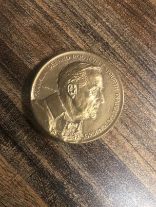 Vtg Fdr Franklin Delano Roosevelt 4th Inauguration 1945 Coin Jo Davidson Medal