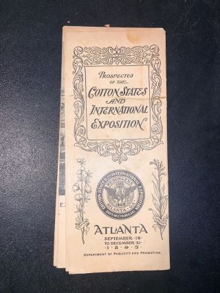 1895 Prospectus Of The Cotton States And International Exposition Atlanta W/map