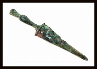 Antique Ancient Islamic Luristan Bronze Dagger 3000,  Years Old.