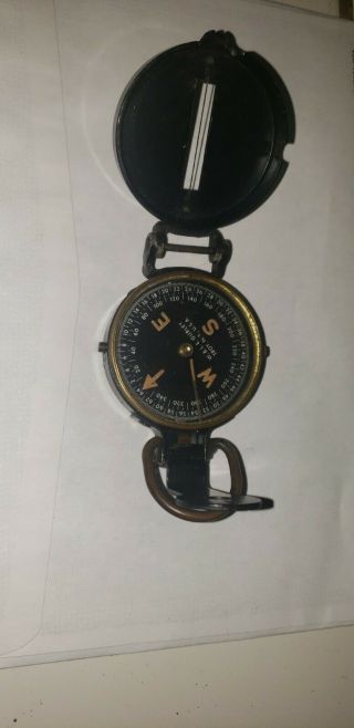 Vintage Wwii Us Army Lensatic Compass W.  & L.  E.  Gurley Troy N.  Y.  U.  S.  A.
